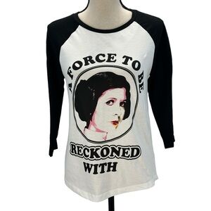 Star Wars Long Sleeve Leia A Force To Be Reckoned With Baseball Style T-Shirt